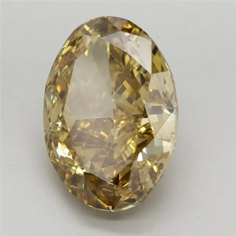 3.10ct Oval Lab Grown Diamond (Colour Fancy Vivid Gray Yellow, Clarity VVS1, IGI Certified)