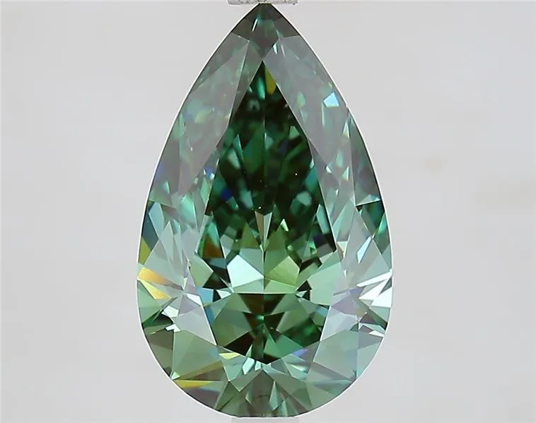 3.11ct Pear Lab Grown Diamond (Colour Fancy Vivid Green, Clarity VVS2, IGI Certified)