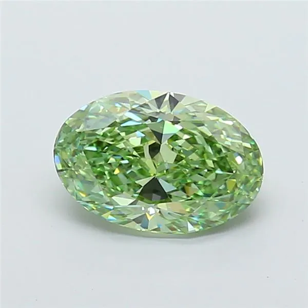 3.12ct Oval Lab Grown Diamond (Colour Fancy Vivid Green, Clarity VVS2, IGI Certified)