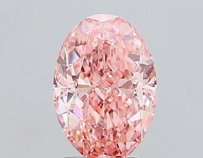 3.16ct Oval Lab Grown Diamond (Colour Fancy Vivid Pink, Clarity VVS2, IGI Certified)