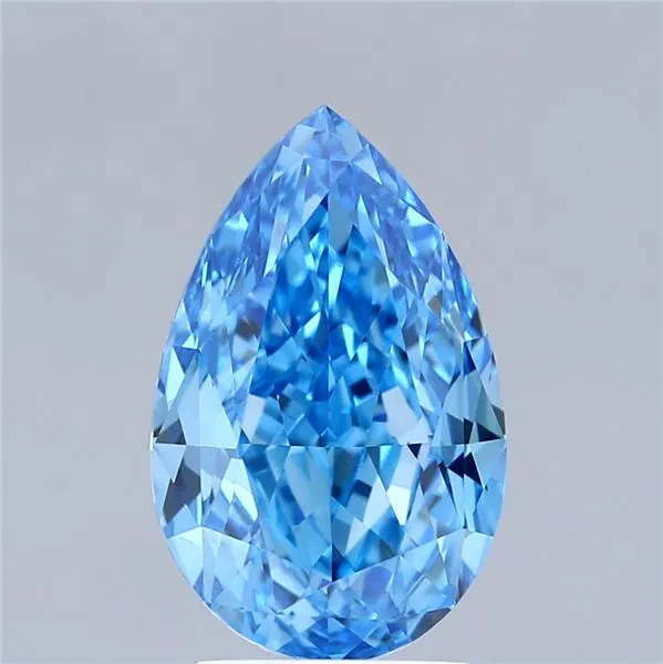 3.16ct Pear Lab Grown Diamond (Colour Fancy Vivid Blue, Clarity VVS2, IGI Certified)