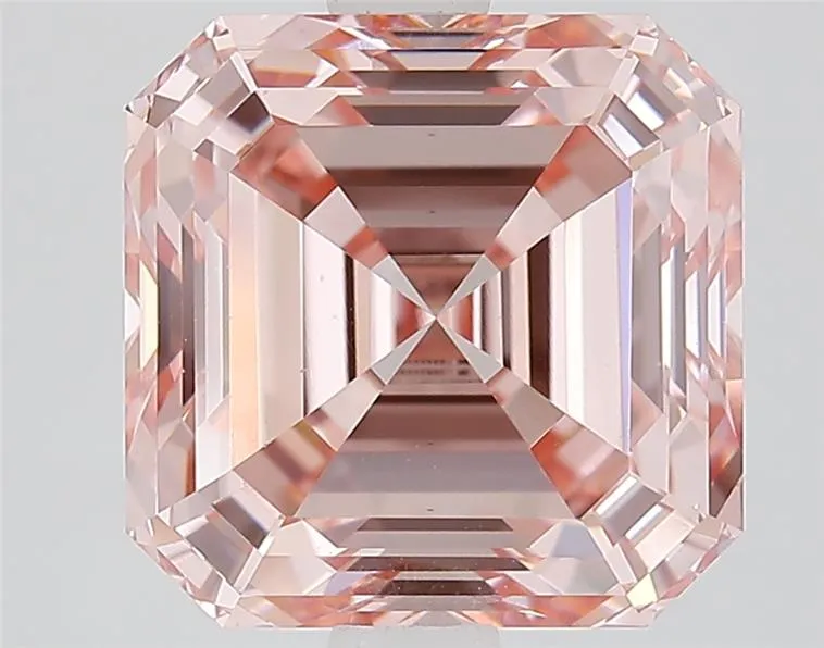 3.18ct Square emerald Lab Grown Diamond (Colour Fancy Intense Pink, Clarity VS1, IGI Certified)