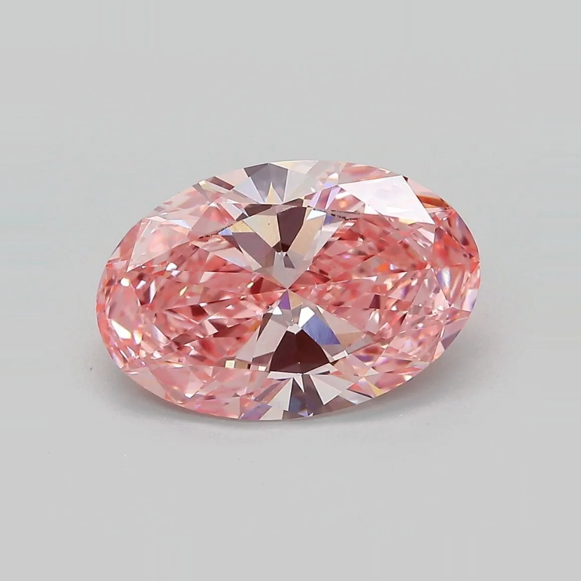 3.24ct Oval Lab Grown Diamond (Colour Fancy Vivid Pink, Clarity VS1, IGI Certified)