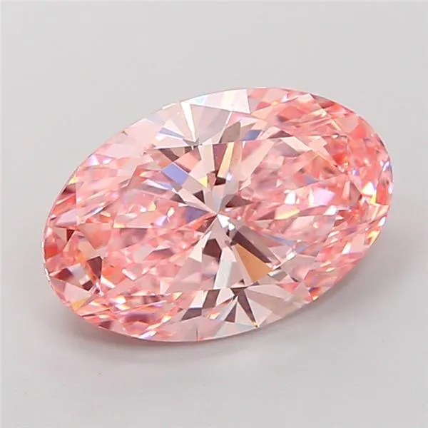 3.24ct Oval Lab Grown Diamond (Colour Fancy Vivid Pink, Clarity VS1, IGI Certified)