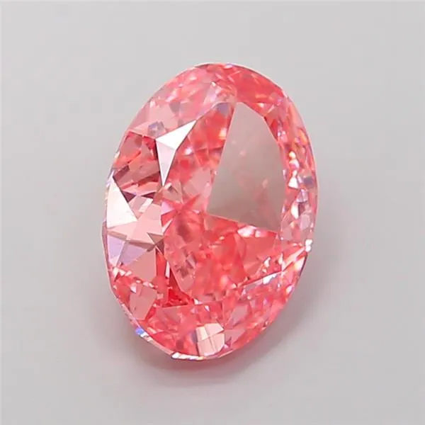 3.24ct Oval Lab Grown Diamond (Colour Fancy Vivid Pink, Clarity VVS2, IGI Certified)