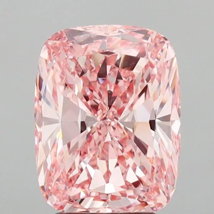 3.25ct Cushion modified Lab Grown Diamond (Colour Fancy Vivid Pink, Clarity VS1, IGI Certified)