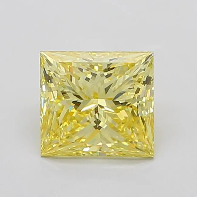 3.26ct Princess Lab Grown Diamond (Colour Fancy Intense Yellow, Clarity VS1, IGI Certified)