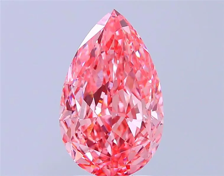 3.28ct Pear Lab Grown Diamond (Colour Fancy Vivid Pink, Clarity VVS2, IGI Certified)
