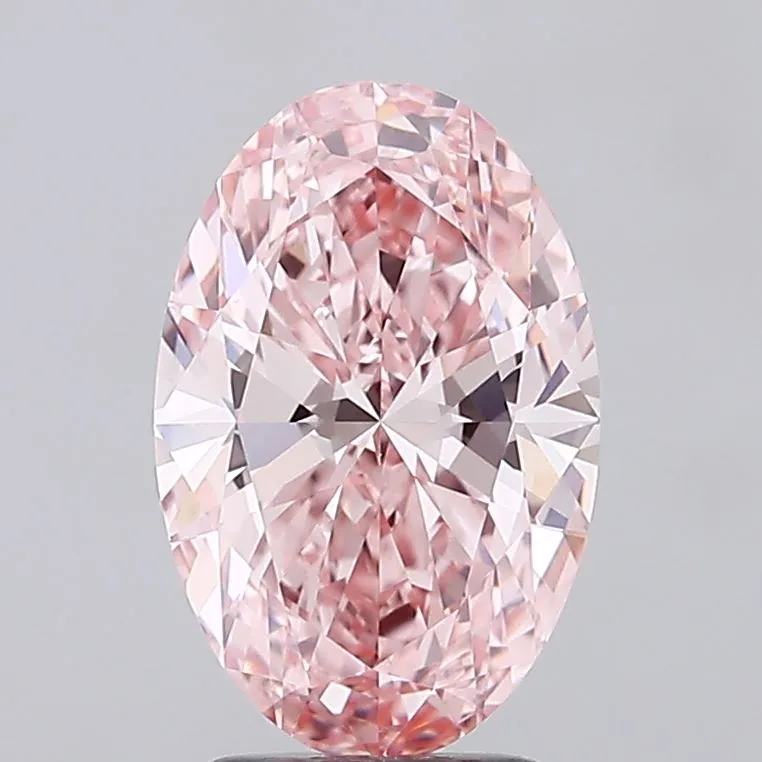 3.30ct Oval Lab Grown Diamond (Colour Fancy Vivid Pink, Clarity VVS2, IGI Certified)