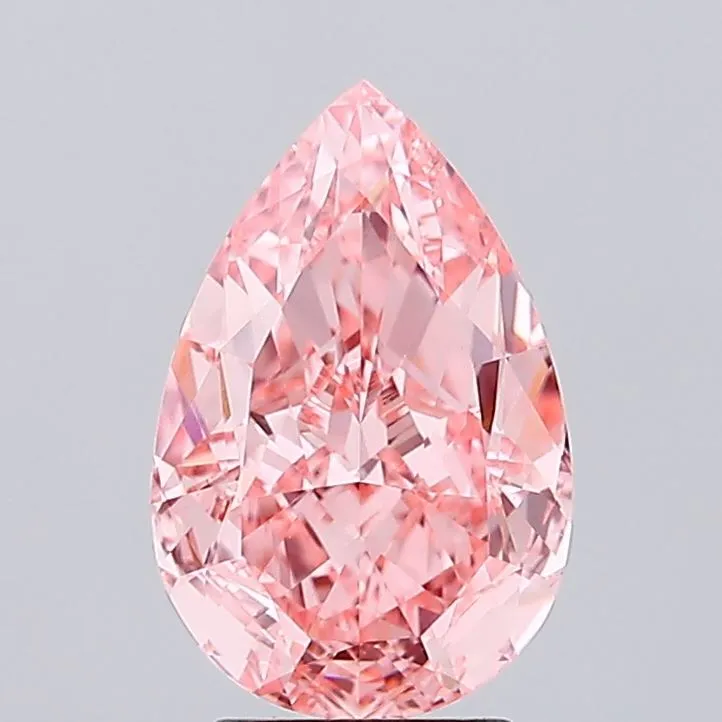 3.38ct Pear Lab Grown Diamond (Colour Fancy Vivid Pink, Clarity VVS2, IGI Certified)