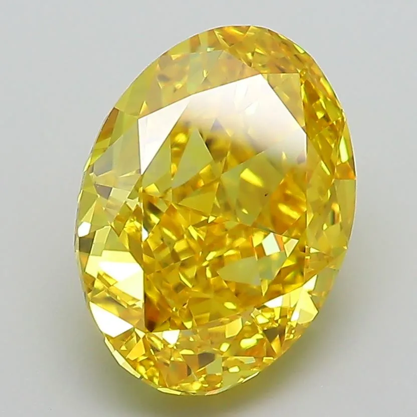 3.41ct Oval Lab Grown Diamond (Colour Fancy Vivid Yellow, Clarity IF, IGI Certified)