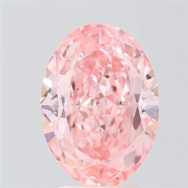 3.42ct Oval Lab Grown Diamond (Colour Fancy Vivid Pink, Clarity VS1, IGI Certified)