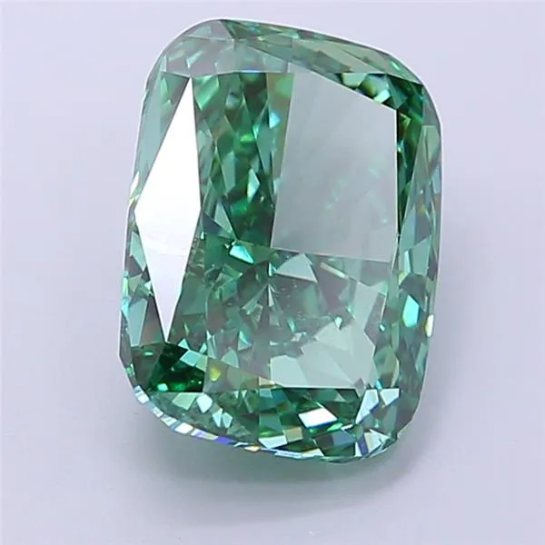 3.46ct Cushion modified Lab Grown Diamond (Colour Fancy Vivid Green, Clarity VVS2, IGI Certified)