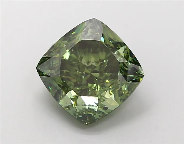 3.51ct Cushion modified Lab Grown Diamond (Colour Fancy Vivid Green, Clarity VS1, IGI Certified)