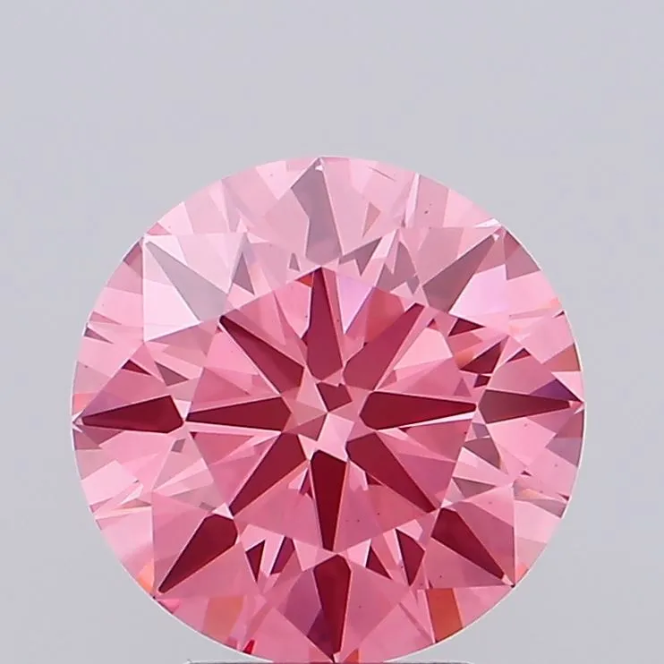 3.51ct Round Lab Grown Diamond (Colour Fancy Vivid Pink, Clarity VS1, Cut EX, IGI Certified)