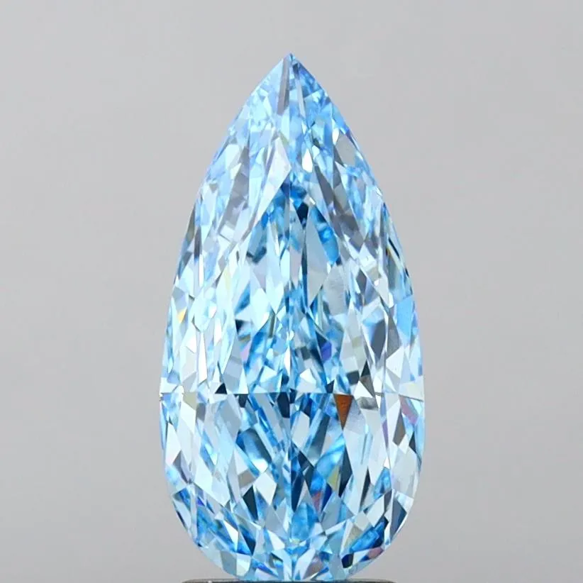 3.52ct Pear Lab Grown Diamond (Colour Fancy Vivid Blue, Clarity VS1, IGI Certified)