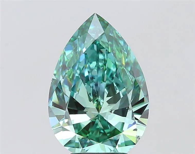 3.54ct Pear Lab Grown Diamond (Colour Fancy Vivid Green, Clarity SI1, IGI Certified)