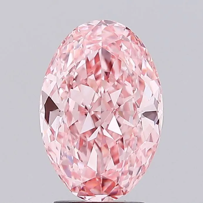 3.56ct Oval Lab Grown Diamond (Colour Fancy Vivid Pink, Clarity VS2, IGI Certified)