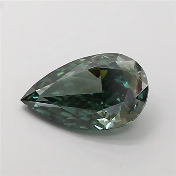 3.56ct Pear Lab Grown Diamond (Colour Fancy Vivid Green, Clarity VVS2, IGI Certified)