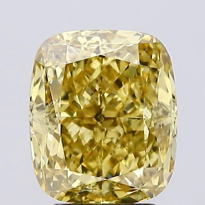 3.60ct Cushion modified Lab Grown Diamond (Colour Fancy Vivid Yellow, Clarity SI1, IGI Certified)