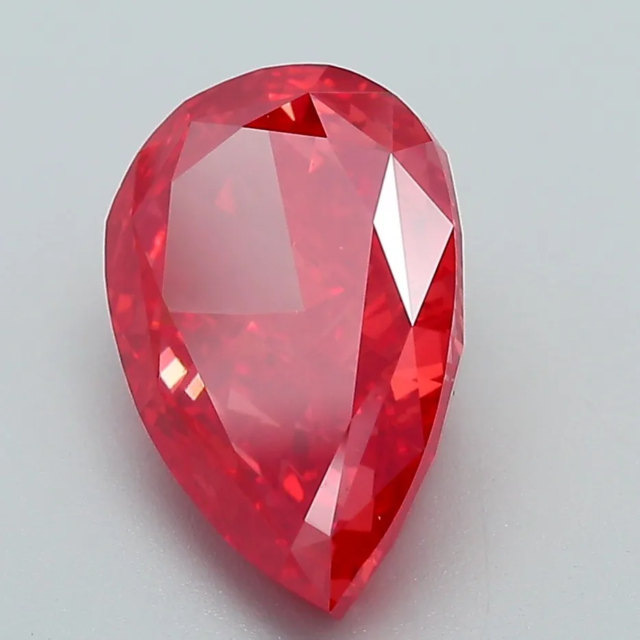 3.60ct Pear Lab Grown Diamond (Colour Fancy Vivid Red, Clarity VS1, IGI Certified)