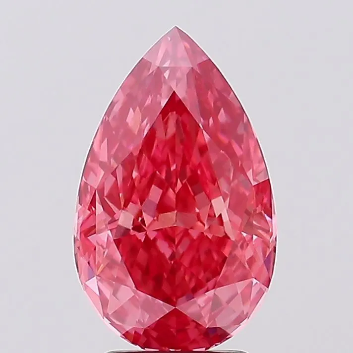 3.61ct Pear Lab Grown Diamond (Colour Fancy Vivid Pink, Clarity VVS2, IGI Certified)
