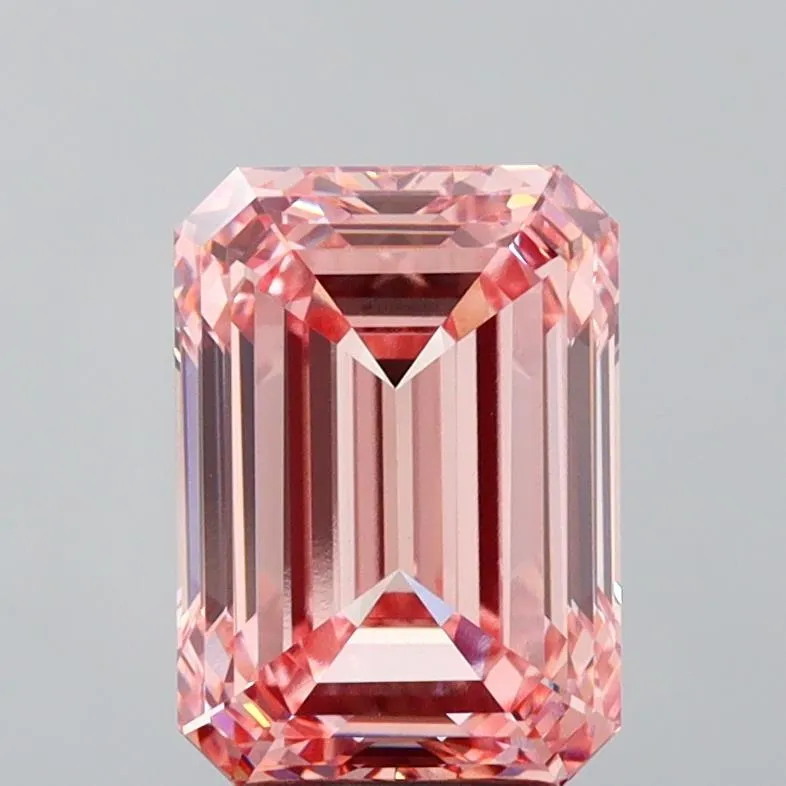 3.71ct Emerald Lab Grown Diamond (Colour Fancy Intense Pink, Clarity VVS2, Cut GD, IGI Certified)