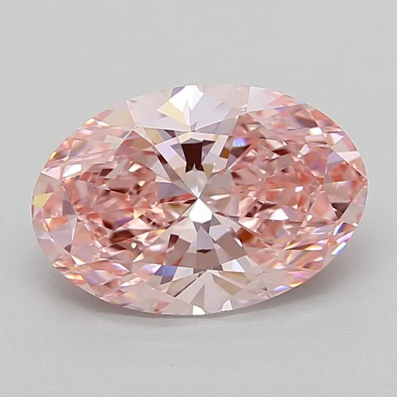 3.71ct Oval Lab Grown Diamond (Colour Fancy Vivid Pink, Clarity VVS2, IGI Certified)