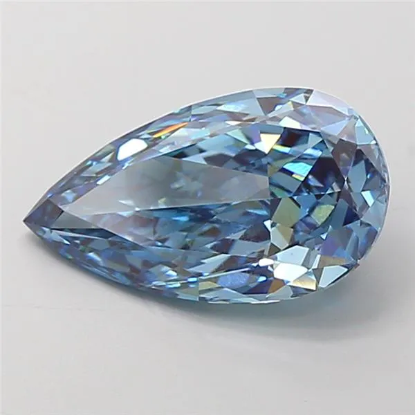 3.73ct Pear Lab Grown Diamond (Colour Fancy Vivid Blue, Clarity VVS2, IGI Certified)