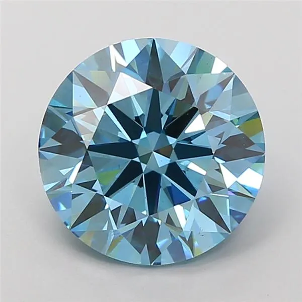 3.75ct Round Lab Grown Diamond (Colour Fancy Vivid Blue, Clarity VS1, Cut ID, IGI Certified)