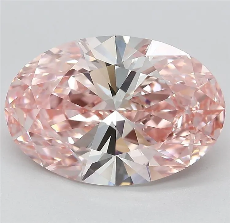 3.82ct Oval Lab Grown Diamond (Colour Fancy Vivid Pink, Clarity IF, Cut EX, IGI Certified)