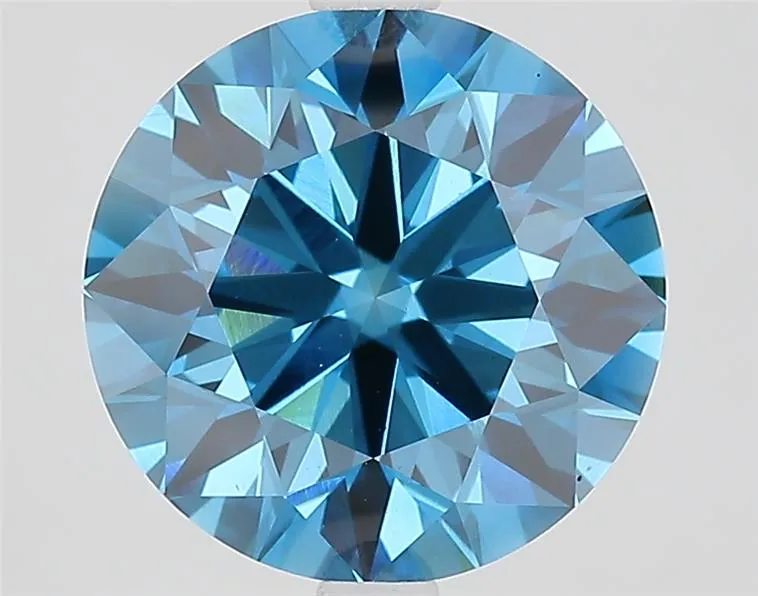 3.87ct Round Lab Grown Diamond (Colour Fancy Vivid Blue, Clarity VS1, Cut ID, IGI Certified)