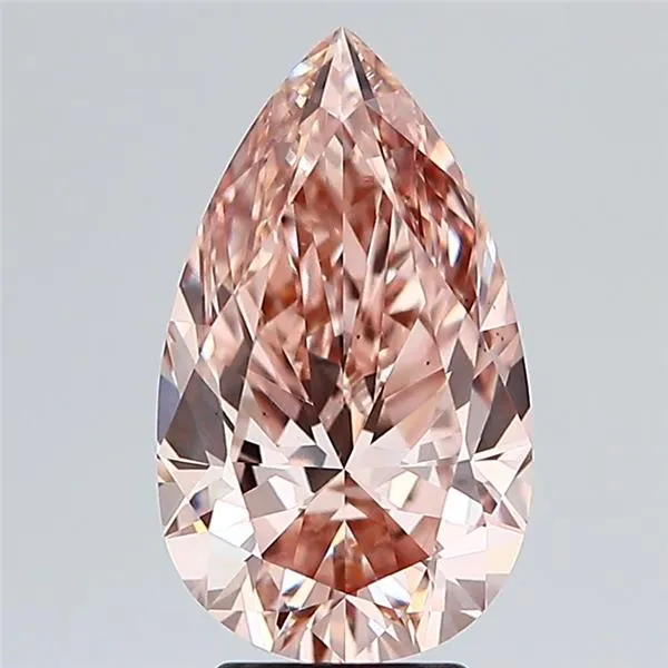 3.89ct Pear Lab Grown Diamond (Colour Fancy Brownish Pink, Clarity VS2, IGI Certified)