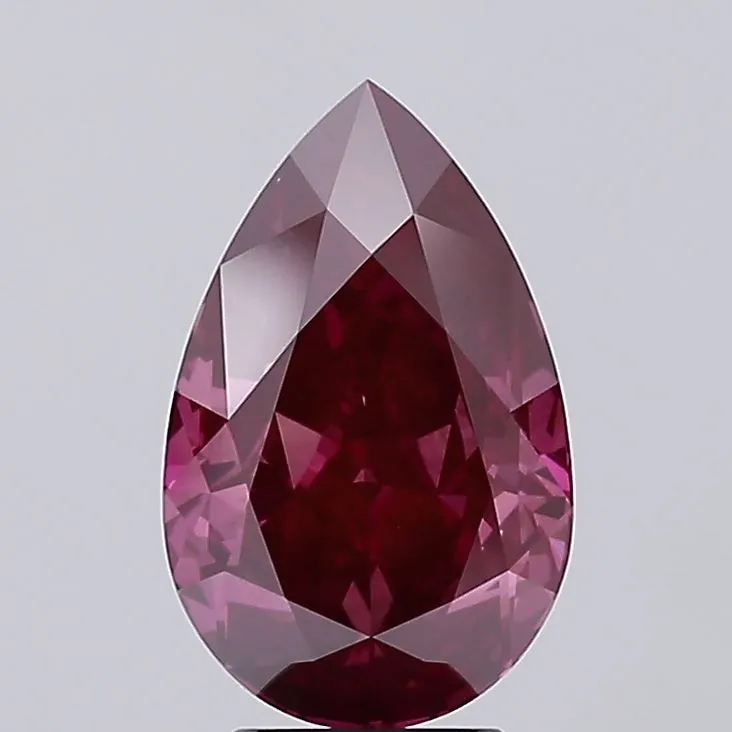 3.96ct Pear Lab Grown Diamond (Colour Fancy Deep Pink, Clarity VS2, IGI Certified)