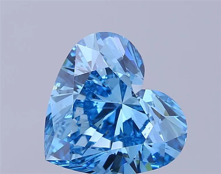 4.00ct Heart Lab Grown Diamond (Colour Fancy Vivid Blue, Clarity VS2, IGI Certified)