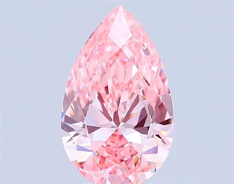 4.00ct Pear Lab Grown Diamond (Colour Fancy Vivid Pink, Clarity VVS1, IGI Certified)