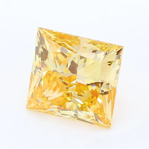 4.00ct Princess Lab Grown Diamond (Colour Fancy Intense Orange Yellow, Clarity VS1, IGI Certified)