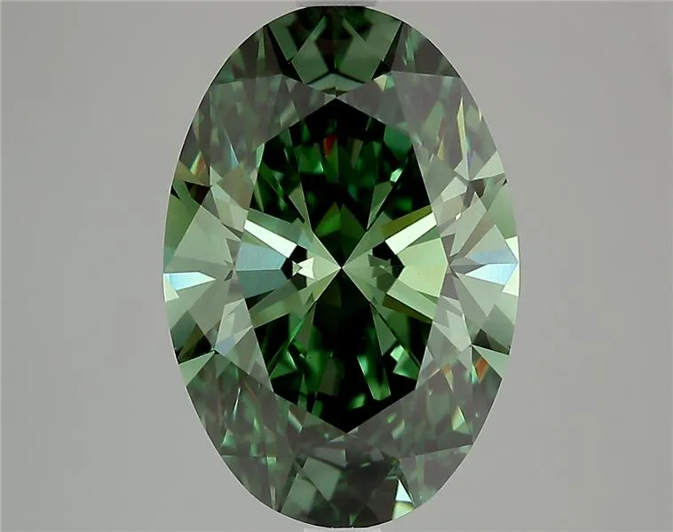 4.02ct Oval Lab Grown Diamond (Colour Fancy Vivid Green, Clarity VS1, IGI Certified)