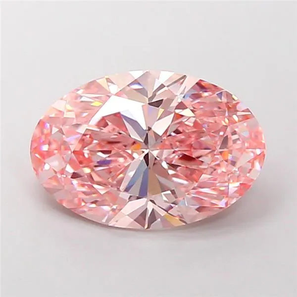 4.02ct Oval Lab Grown Diamond (Colour Fancy Vivid Pink, Clarity VVS2, IGI Certified)