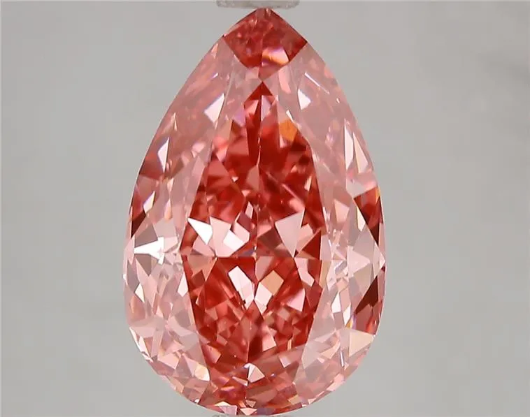4.07ct Pear Lab Grown Diamond (Colour Fancy Vivid Pink, Clarity VS1, IGI Certified)