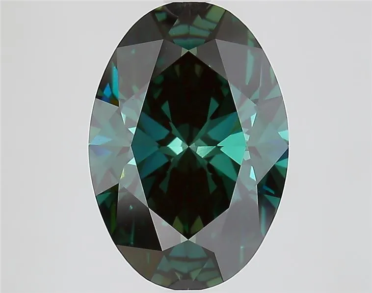 4.08ct Oval Lab Grown Diamond (Colour Fancy Deep Green, Clarity VVS2, IGI Certified)
