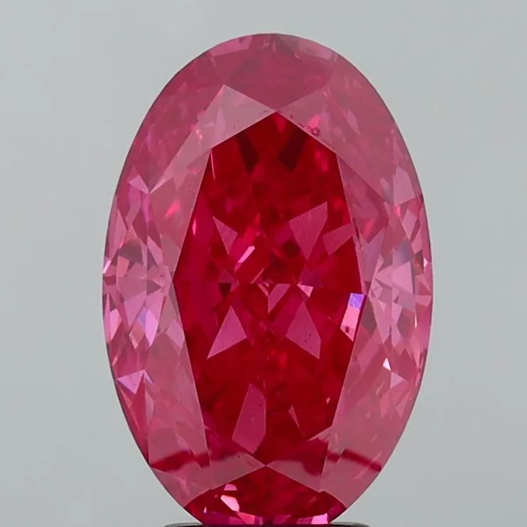 4.08ct Oval Lab Grown Diamond (Colour Fancy Vivid Pink, Clarity VS2, IGI Certified)