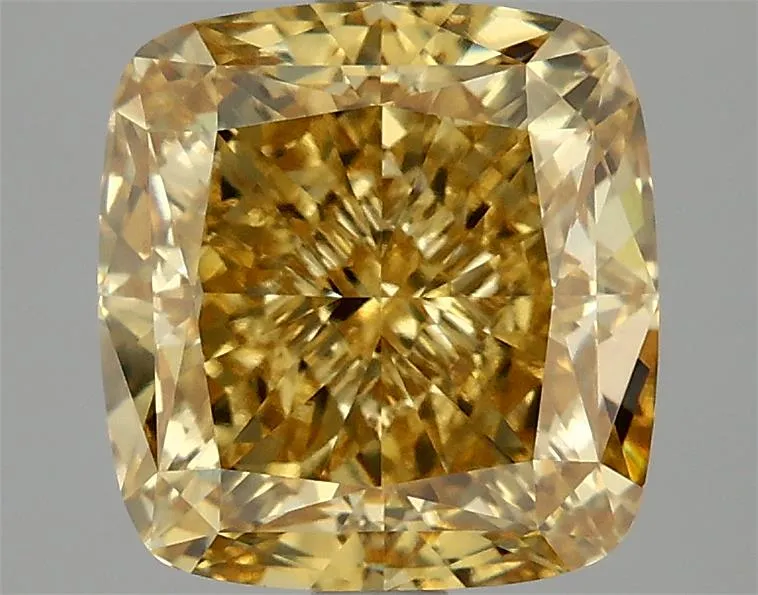 4.09ct Cushion modified Lab Grown Diamond (Colour Fancy Vivid Yellow, Clarity VVS2, IGI Certified)