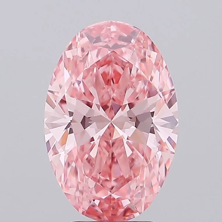4.09ct Oval Lab Grown Diamond (Colour Fancy Vivid Pink, Clarity VVS2, IGI Certified)