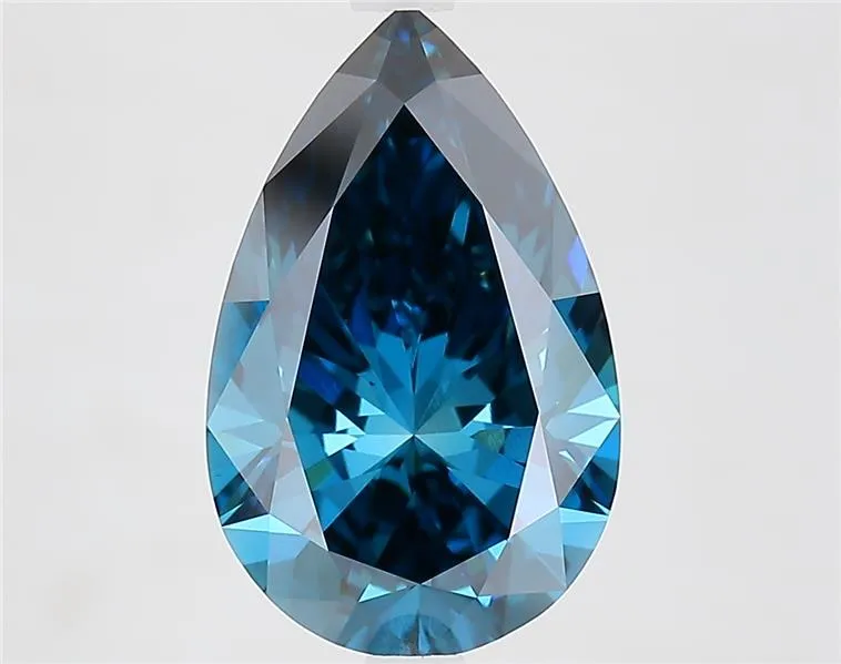 4.11ct Pear Lab Grown Diamond (Colour Fancy Deep Blue, Clarity VVS2, IGI Certified)
