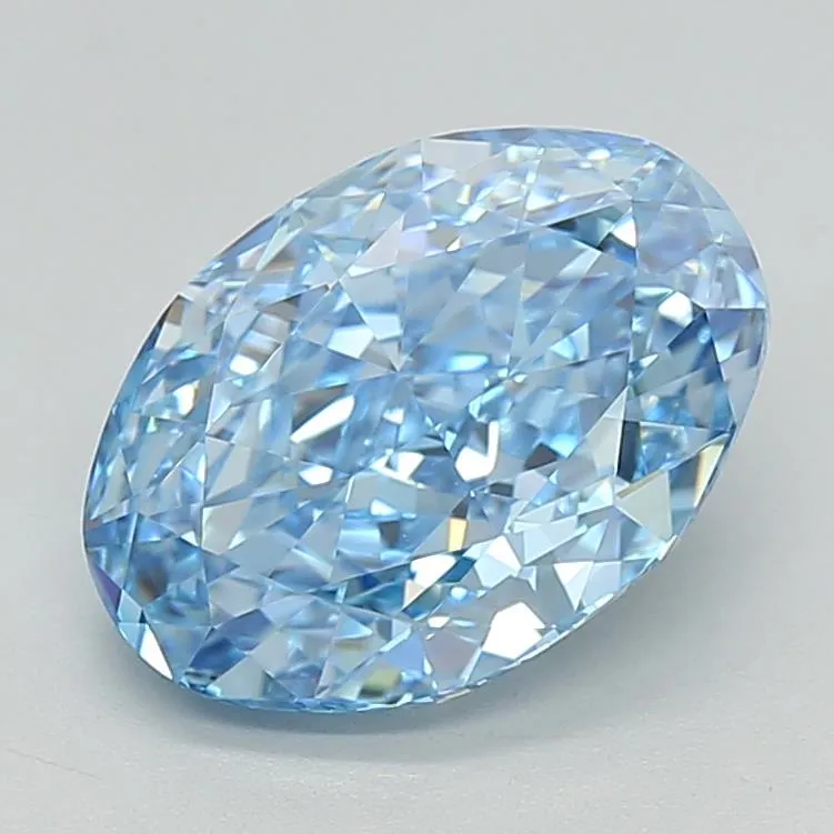 4.13ct Oval Lab Grown Diamond (Colour Fancy Vivid Blue, Clarity VVS1, IGI Certified)