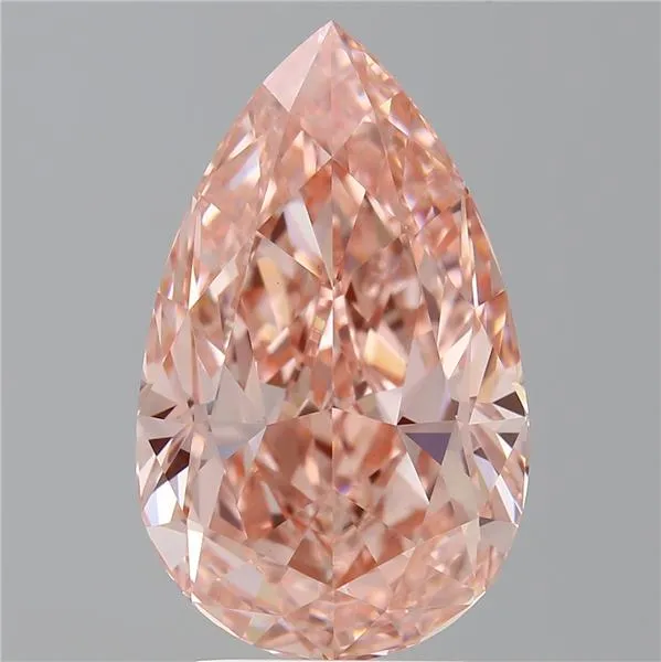 4.13ct Pear Lab Grown Diamond (Colour Fancy Vivid Pink, Clarity VS1, IGI Certified)