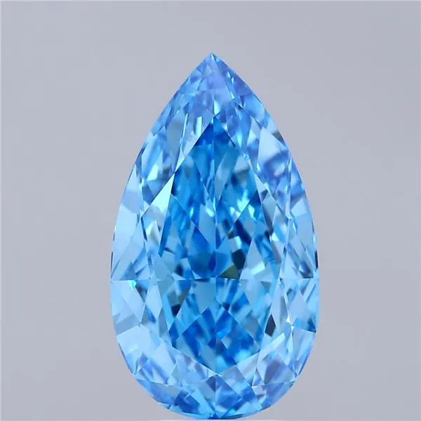 4.17ct Pear Lab Grown Diamond (Colour Fancy Vivid Blue, Clarity VVS2, IGI Certified)
