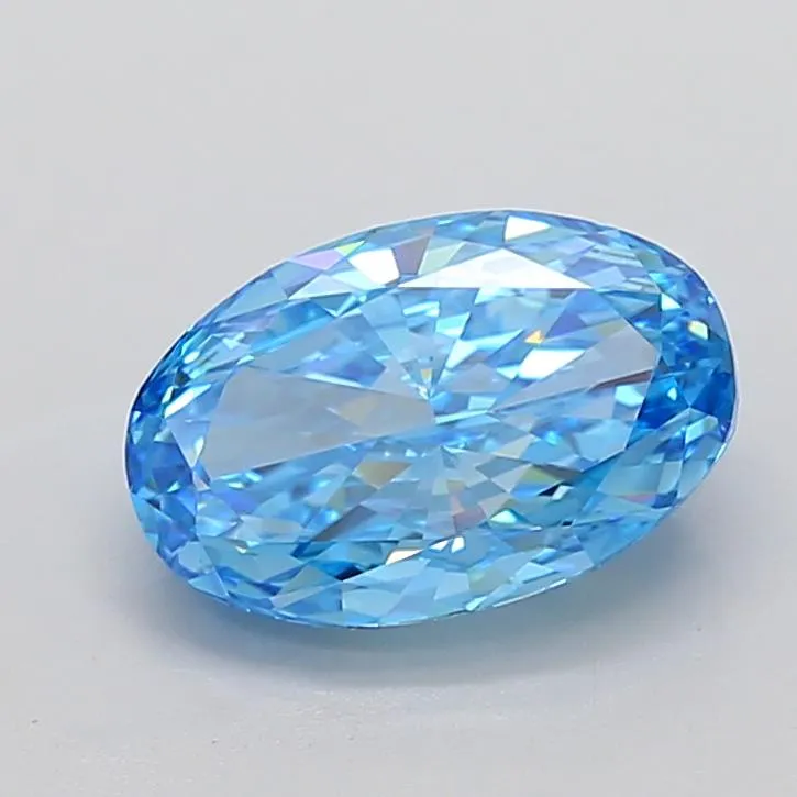 4.20ct Oval Lab Grown Diamond (Colour Fancy Vivid Blue, Clarity VVS2, IGI Certified)