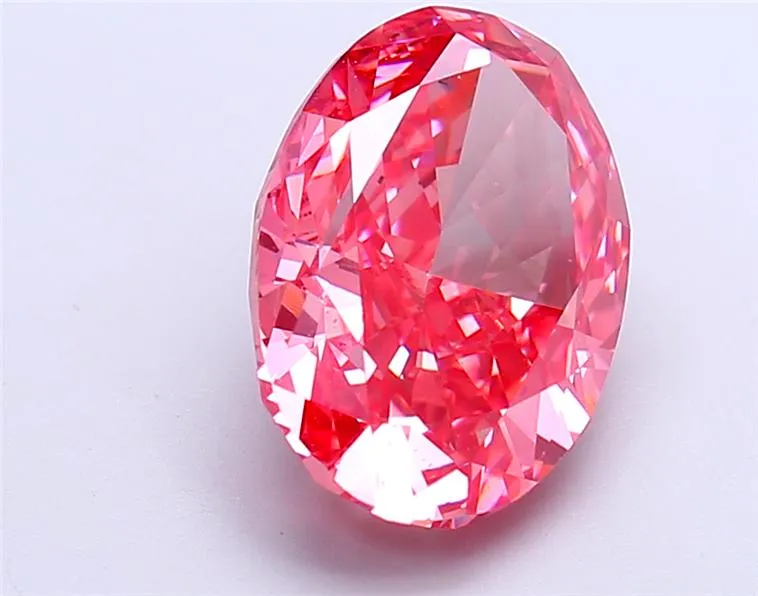 4.28ct Oval Lab Grown Diamond (Colour Fancy Vivid Pink, Clarity VS1, IGI Certified)